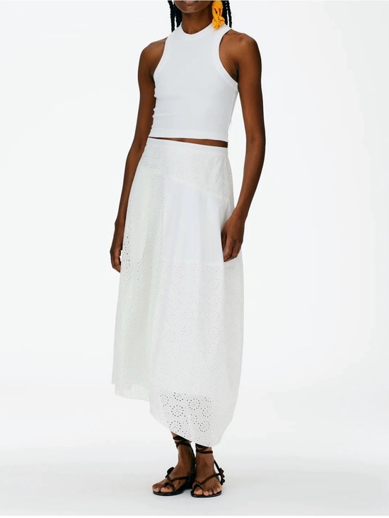Tibi Dresses & Skirts - Tibi Silk Cotton Eyelet Asymmetrical Skirt